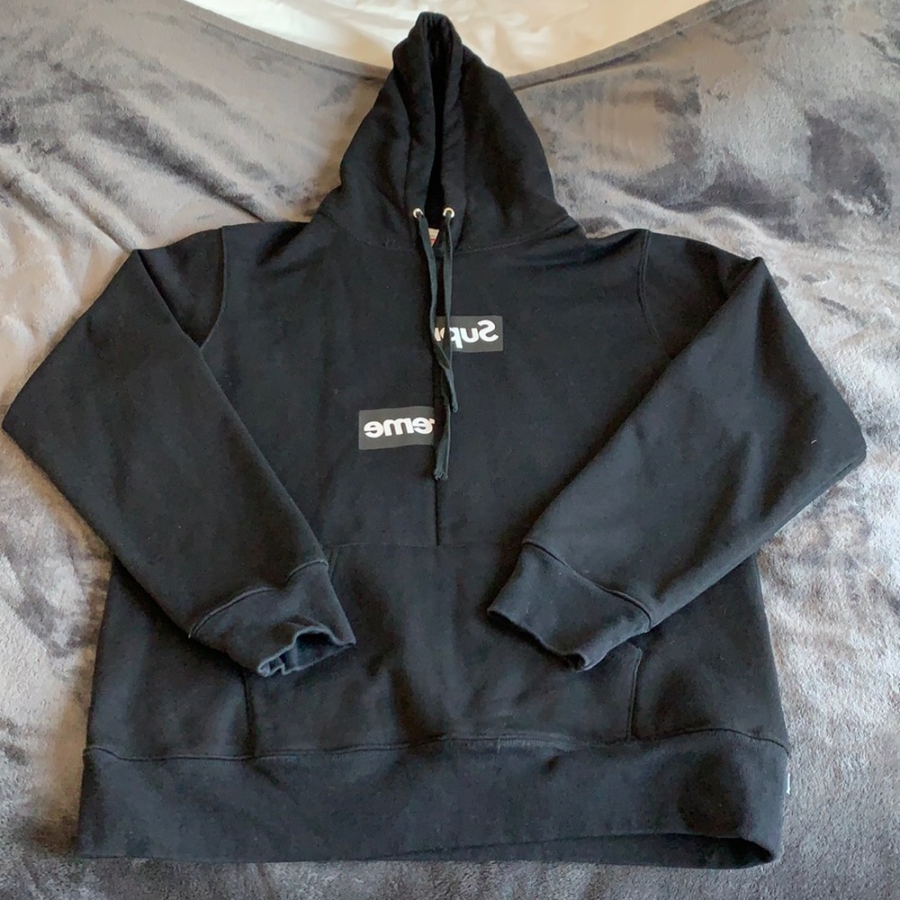Black Supreme Comme Des Garçons Hoodie